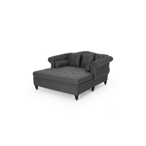 Christopher Knight Home® - Loveseat Double Chaise Lounge – Timeless Charcoal Upholstery, Elegant Design, And Ultimate Comfort Retreat