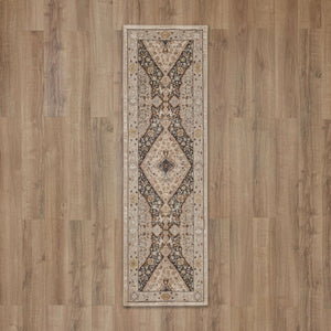 Karastan Rugs Zephyr Wiltshire Machine Woven Triexta Area Rug Oyster 2' 4" x 7' 10"