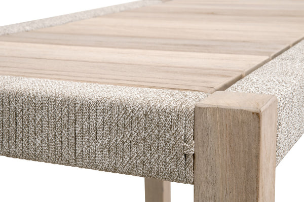 Essentials for Living Wrap Outdoor Console Table 6873.WTA/GT Taupe & White Flat Rope, Gray Teak