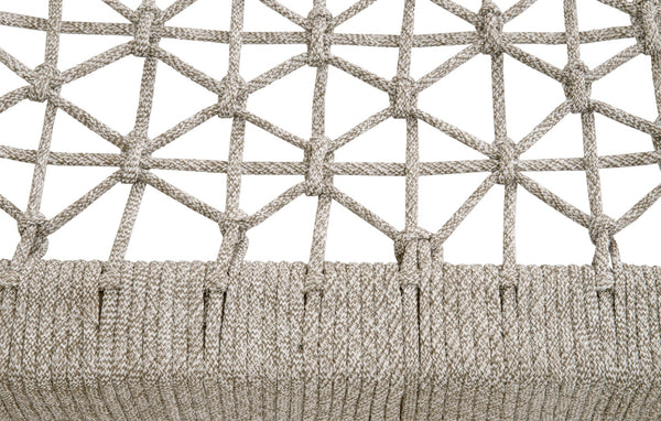 Essentials for Living Wrap Outdoor Console Table 6873.WTA/GT Taupe & White Flat Rope, Gray Teak