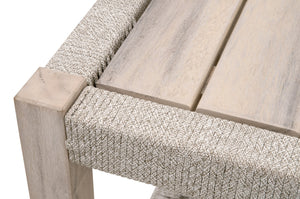 Essentials for Living Wrap Outdoor End Table 6872.WTA/GT Taupe & White Flat Rope, Gray Teak