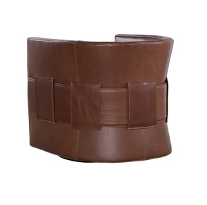 Olivia + Quinn Wynn Swivel Chair: Luxurious Leather Comfort With Elegant Detailing For Stylish Living Spaces Pippa Latte Leather,Foam,Wood 2102_Cnk1802