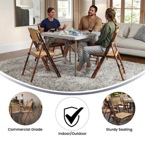 English Elm Bamboo Folding Chairs Set of 2 | Elegant & Durable Indoor/Outdoor Seating for Events & Dining 2-X-62111-BAM-GG