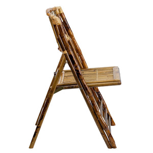 English Elm Bamboo Folding Chairs Set of 2 | Elegant & Durable Indoor/Outdoor Seating for Events & Dining 2-X-62111-BAM-GG