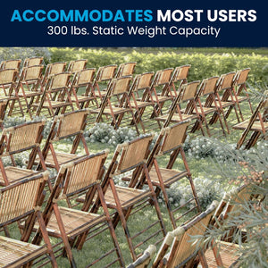 English Elm Bamboo Folding Chairs Set of 2 | Elegant & Durable Indoor/Outdoor Seating for Events & Dining 2-X-62111-BAM-GG