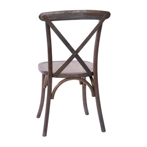English Elm Advantage X-Back Chairs - Rustic Elegance for Weddings, Events & Dining - Fully Assembled Comfort Dark Driftwood X-BACK-BURDRIFT