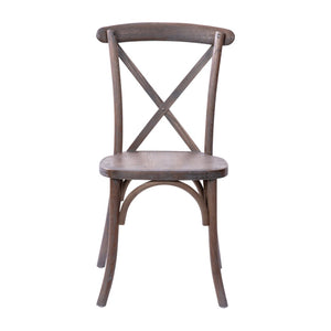 English Elm Advantage X-Back Chairs - Rustic Elegance for Weddings, Events & Dining - Fully Assembled Comfort Dark Driftwood X-BACK-BURDRIFT
