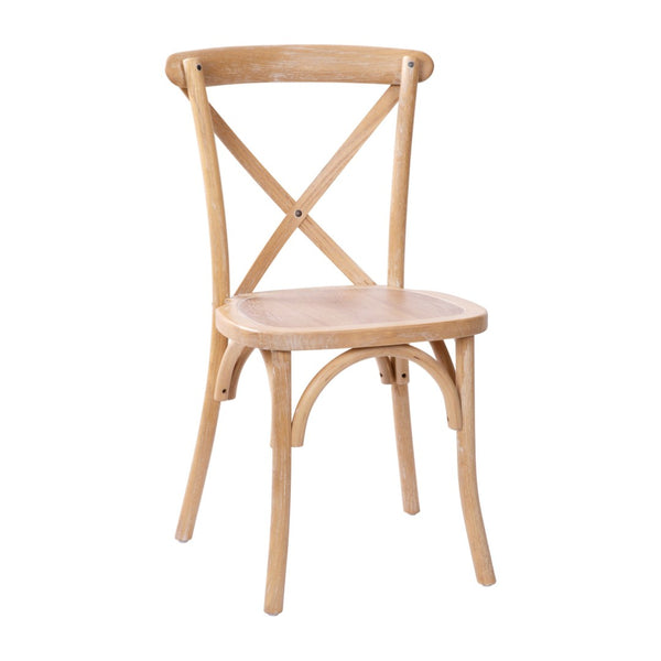 English Elm Advantage X-Back Chairs - Rustic Elegance for Weddings, Events & Dining - Fully Assembled Comfort Driftwood X-BACK-DRIFT
