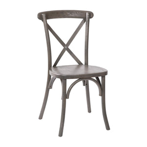 English Elm Advantage X-Back Chairs - Rustic Elegance for Weddings, Events & Dining - Fully Assembled Comfort Grey X-BACK-GREY