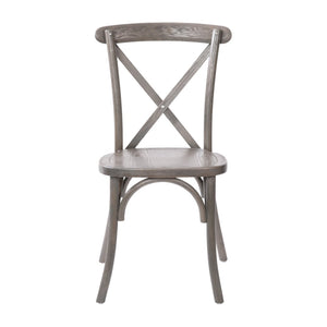 English Elm Advantage X-Back Chairs - Rustic Elegance for Weddings, Events & Dining - Fully Assembled Comfort Grey X-BACK-GREY