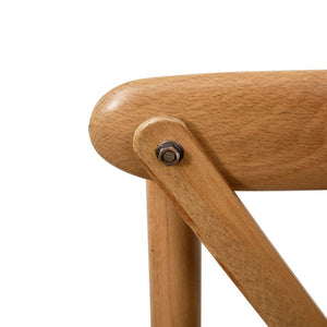 English Elm Advantage X-Back Chair - Stylish and Durable Seating for Banquets, Weddings, and Upscale Dining Venues Light Brown X-BACK-LB