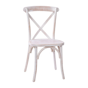 English Elm Advantage X-Back Chairs - Rustic Elegance for Weddings, Events & Dining - Fully Assembled Comfort Lime Wash X-BACK-LW