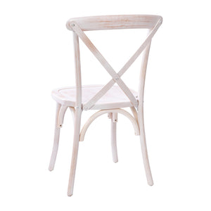English Elm Advantage X-Back Chairs - Rustic Elegance for Weddings, Events & Dining - Fully Assembled Comfort Lime Wash X-BACK-LW