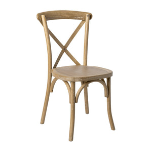 English Elm Advantage X-Back Chairs - Rustic Elegance for Weddings, Events & Dining - Fully Assembled Comfort Medium Natural White Grain X-BACK-MOWG