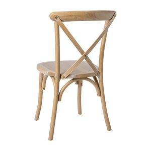 English Elm Advantage X-Back Chair - Stylish and Durable Seating for Banquets, Weddings, and Upscale Dining Venues Natural White Grain X-BACK-NWG
