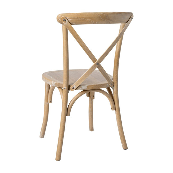 English Elm Advantage X-Back Chair - Stylish and Durable Seating for Banquets, Weddings, and Upscale Dining Venues Natural White Grain X-BACK-NWG