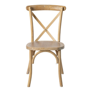 English Elm Advantage X-Back Chair - Stylish and Durable Seating for Banquets, Weddings, and Upscale Dining Venues Natural White Grain X-BACK-NWG