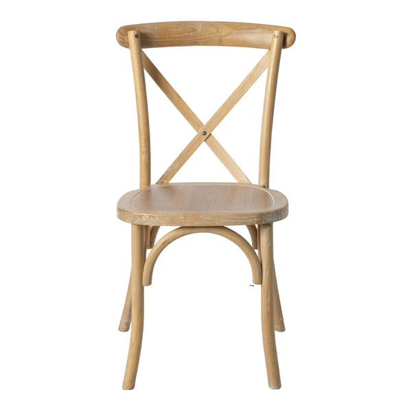 English Elm Advantage X-Back Chair - Stylish and Durable Seating for Banquets, Weddings, and Upscale Dining Venues Natural White Grain X-BACK-NWG