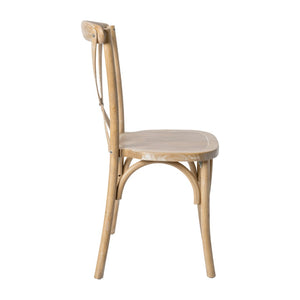 English Elm Advantage X-Back Chair - Stylish and Durable Seating for Banquets, Weddings, and Upscale Dining Venues Natural White Grain X-BACK-NWG