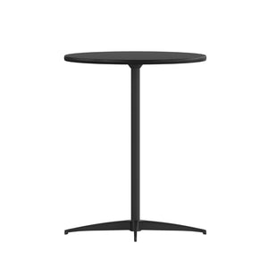 English Elm Lars Versatile Cocktail Table with Adjustable Heights for Dining, Events, and Home Use, Durable Design Black 24" Round XA-24-COTA-BK-GG