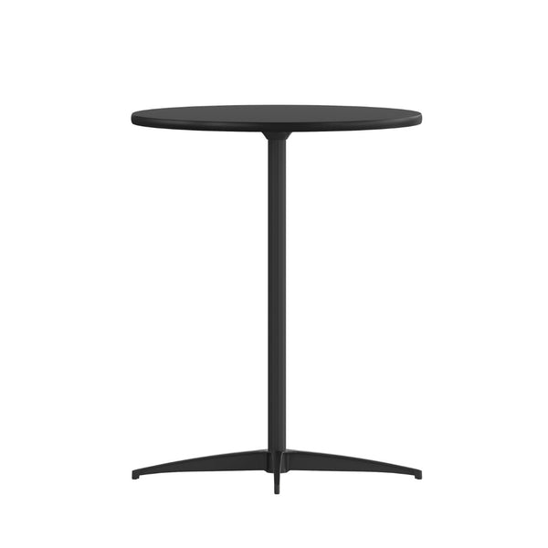 English Elm Lars Versatile Cocktail Table with Adjustable Heights for Dining, Events, and Home Use, Durable Design Black 24" Round XA-24-COTA-BK-GG