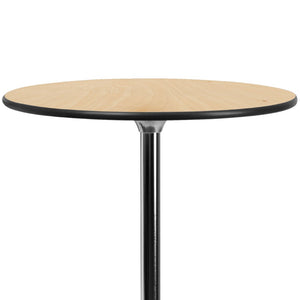 English Elm Lars Versatile Cocktail Table with Adjustable Heights for Dining, Events, and Home Use, Durable Design Natural 24" Round XA-24-COTA-GG