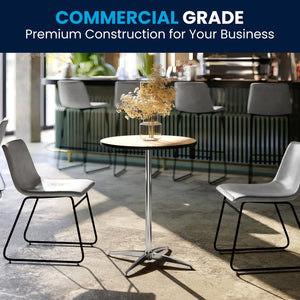 English Elm Lars Versatile Cocktail Table with Adjustable Heights for Dining, Events, and Home Use, Durable Design Natural 24" Round XA-24-COTA-GG