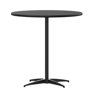English Elm Lars Versatile Wood Cocktail Table for Events – Adjustable Height, Durable Design, Easy to Transport Black 30" Round XA-30-COTA-BK-GG