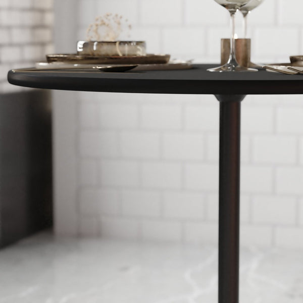 English Elm Lars Versatile Wood Cocktail Table for Events – Adjustable Height, Durable Design, Easy to Transport Black 30" Round XA-30-COTA-BK-GG