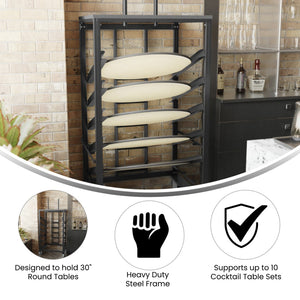 English Elm Neena Heavy-Duty Cocktail Table Dolly for 30" Round Tables - Efficient Transport & Safe Storage XA-30-COTA-DY-GG