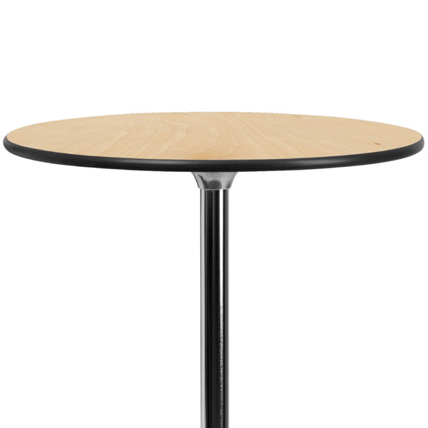 English Elm Lars Versatile Wood Cocktail Table for Events – Adjustable Height, Durable Design, Easy to Transport Natural 30" Round XA-30-COTA-GG