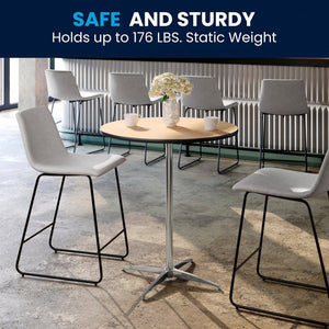 English Elm Lars Versatile Wood Cocktail Table for Events – Adjustable Height, Durable Design, Easy to Transport Natural 30" Round XA-30-COTA-GG