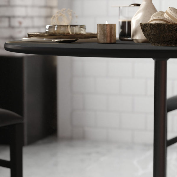 English Elm Lars Versatile Pub-Style Cocktail Table with Adjustable Height for Events and Home Use, Durable Design Black 36" Round XA-36-COTA-BK-GG