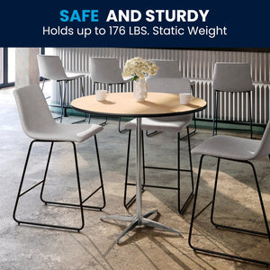 English Elm Lars Versatile Pub-Style Cocktail Table with Adjustable Height for Events and Home Use, Durable Design Natural 36" Round XA-36-COTA-GG