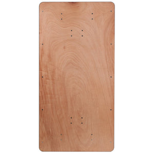 English Elm Fielder 6-Foot Rectangular Folding Banquet Table – Durable Hardwood, Heavy-Duty Legs, Easy Storage XA-3672-P-GG