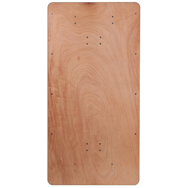 English Elm Fielder 6-Foot Rectangular Folding Banquet Table – Durable Hardwood, Heavy-Duty Legs, Easy Storage XA-3672-P-GG