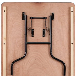 English Elm Fielder 6-Foot Rectangular Folding Banquet Table – Durable Hardwood, Heavy-Duty Legs, Easy Storage XA-3672-P-GG