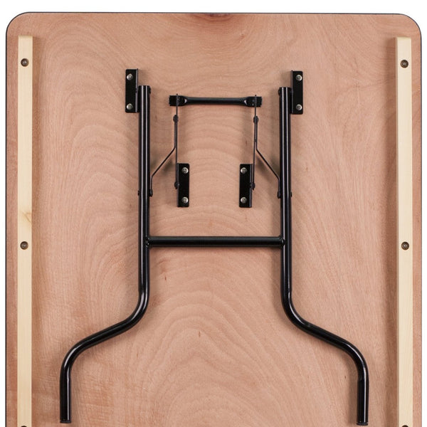 English Elm Fielder 6-Foot Rectangular Folding Banquet Table – Durable Hardwood, Heavy-Duty Legs, Easy Storage XA-3672-P-GG