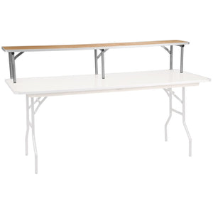 English Elm Amara 72'' Birchwood Bar Top Riser with Silver Legs – Elevate Events & Displays Effortlessly! XA-72-RS-GG