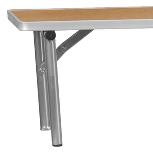 English Elm Amara 72'' Birchwood Bar Top Riser with Silver Legs – Elevate Events & Displays Effortlessly! XA-72-RS-GG