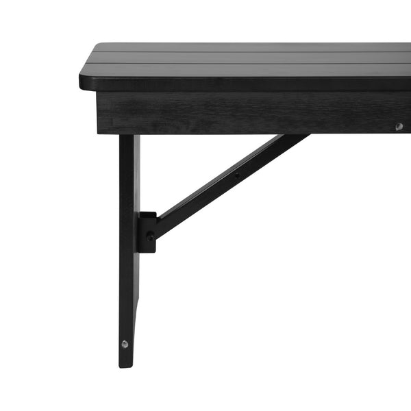 English Elm HERCULES 40" x 12" Rustic Pine Farmhouse Folding Bench with Locking Legs for Versatile Indoor Use XA-B-40X12-BW-GG