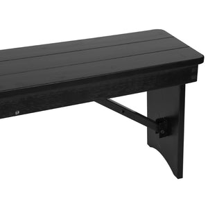 English Elm HERCULES 40" x 12" Rustic Pine Farmhouse Folding Bench with Locking Legs for Versatile Indoor Use XA-B-40X12-BW-GG