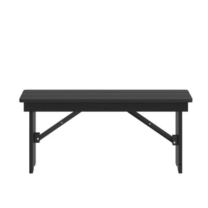 English Elm HERCULES 40" x 12" Rustic Pine Farmhouse Folding Bench with Locking Legs for Versatile Indoor Use XA-B-40X12-BW-GG