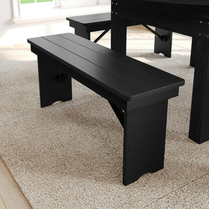 English Elm HERCULES 40" x 12" Rustic Pine Farmhouse Folding Bench with Locking Legs for Versatile Indoor Use XA-B-40X12-BW-GG