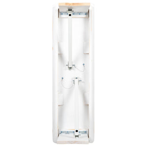 English Elm HERCULES Solid Pine Folding Farm Bench - Timeless Farmhouse Charm for Dining and Entryways Antique Rustic White 40"L x 12"W XA-B-40X12-WH-GG