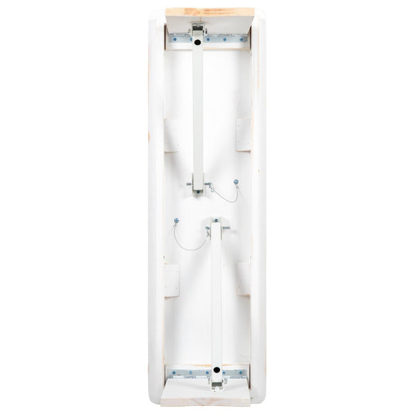 English Elm HERCULES Solid Pine Folding Farm Bench - Timeless Farmhouse Charm for Dining and Entryways Antique Rustic White 40"L x 12"W XA-B-40X12-WH-GG