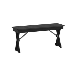English Elm HERCULES 40" x 12" Rustic Black Wash Solid Pine Folding Bench with Locking X-Legs for Versatile Use XA-B-40X12-XLEGS-BW-GG