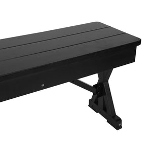 English Elm HERCULES 40" x 12" Rustic Black Wash Solid Pine Folding Bench with Locking X-Legs for Versatile Use XA-B-40X12-XLEGS-BW-GG