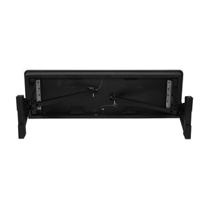English Elm HERCULES 40" x 12" Rustic Black Wash Solid Pine Folding Bench with Locking X-Legs for Versatile Use XA-B-40X12-XLEGS-BW-GG