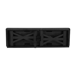 English Elm HERCULES 40" x 12" Rustic Black Wash Solid Pine Folding Bench with Locking X-Legs for Versatile Use XA-B-40X12-XLEGS-BW-GG